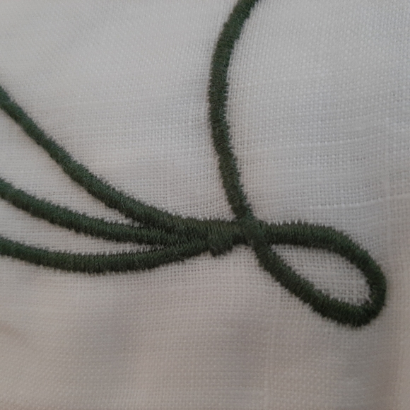 Williams Sonoma Linen Embroidered Leaf California King Sheet Set - Picture 6 of 13